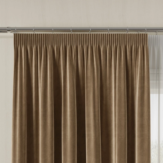 Tkanina zasłonowa na metry VELVET / wysokość 300cm / kolor 016 jasny brązowy