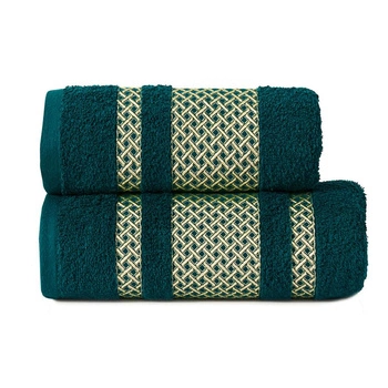 LIONEL Ręcznik, 70x140cm, kolor 001 ciemno turkusowy;petrol ze złotą bordiurą LIONEL/RB0/001/070140/1