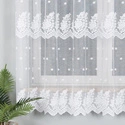 Firanka żakardowa 094310 / kolor biały z połyskiem / wysokość 180cm