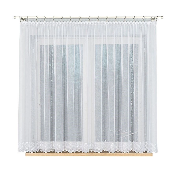 Firanka haftowana z wzorem na samym dole 007888 / kolor biały / kupon 100x153cm