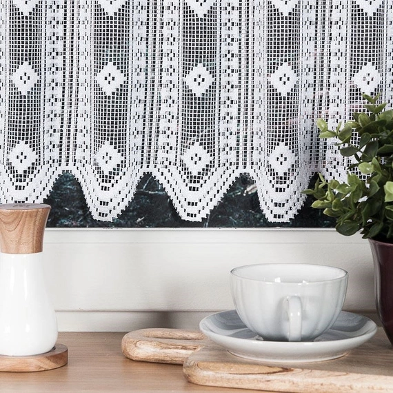 Zazdroska żakardowa 303690 / kolor biały / wysokość 50cm