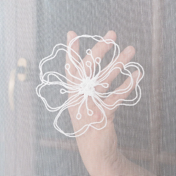 Firanka haftowana na metry 051204 / kolor biały / wysokość 280cm