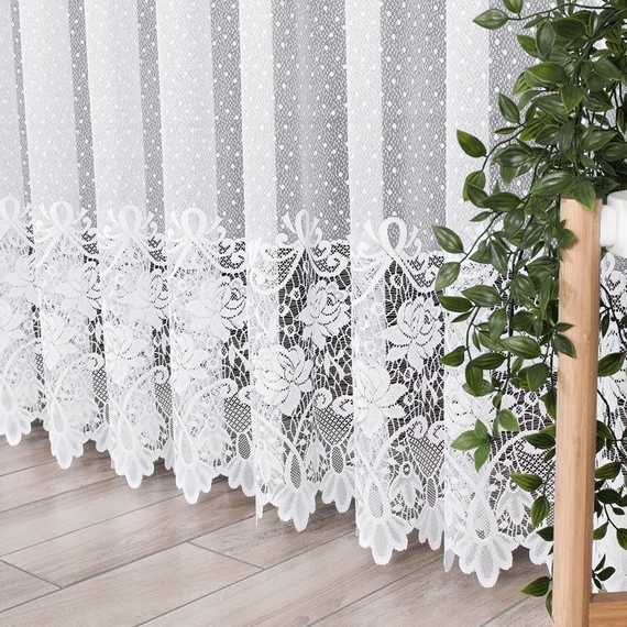 Firanka żakardowa 017480 / kolor biały / wysokość 200cm
