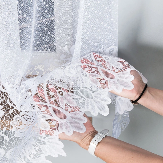 Firanka żakardowa gotowa DEMETRIA / 017480 / ŁUK / 250x80cm