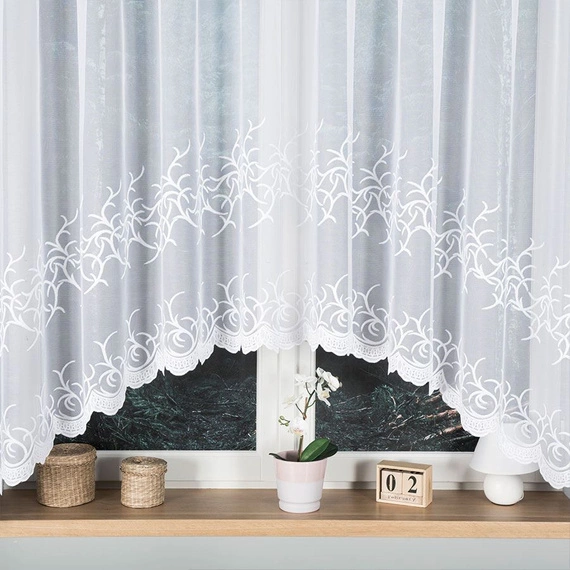 Firanka gotowa żakardowa BAKARO / 420x160cm / kolor biały