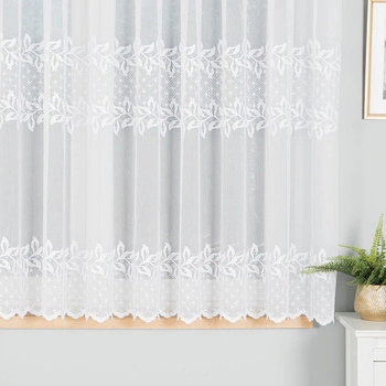 Firanka haftowana na metry 127136 / kolor biały / wysokość 160cm