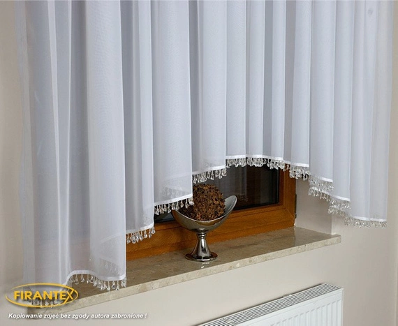 Firanka z kryształkami / Woal / szyta na wymiar