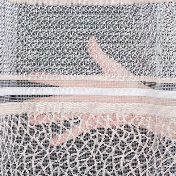 Firanka żakardowa na metry 017834 / kolor biały + złoty / wysokość 150cm