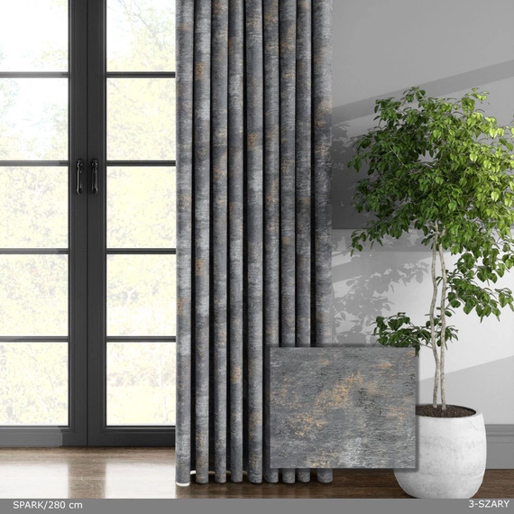 Tkanina welurowa SPARK / kolor szary / kupon 85x280cm