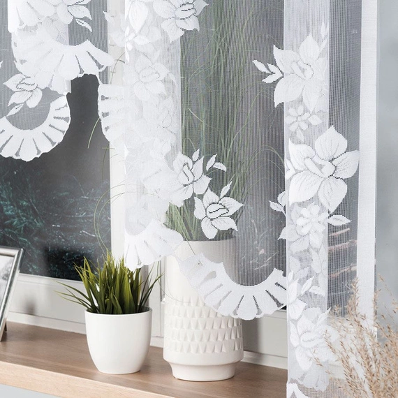 Firanka gotowa żakardowa IRENA / 310x160cm / kolor biały