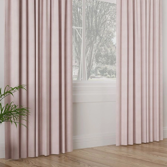 Zasłona gotowa na taśmie Milas / 140x250cm / różowa (444)