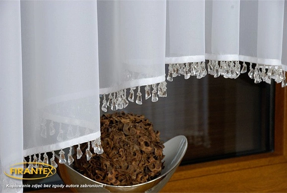 Firanka z kryształkami / Woal / szyta na wymiar