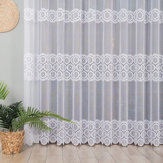 Firanka żakardowa na metry 018535 / kolor biały / wysokość 230cm