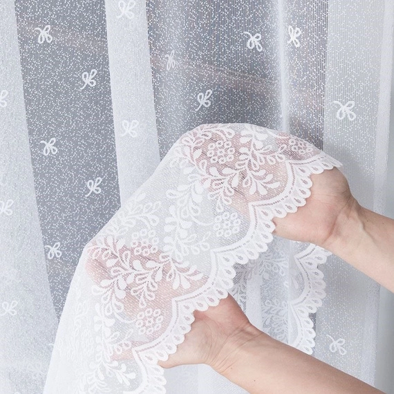 Firanka żakardowa 054160 / kolor biały / wysokość 160cm