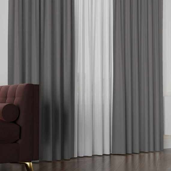 Tkanina zasłonowa na metry Lukrecja / wysokość 310cm / kolor 015 chłodny szary