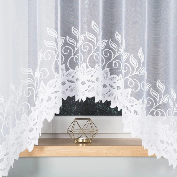 Firanka gotowa żakardowa BASTIA / 450x180cm / kolor biały