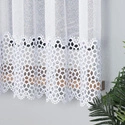 Firanka z aplikacją z wzorem pasowym 008897 / kolor biały / wysokość 160cm