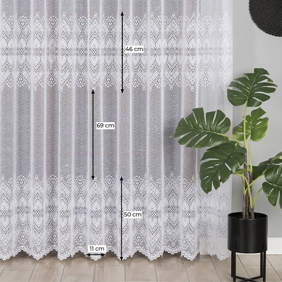 Firanka żakardowa na metry 358690 / kolor biały / kupon 210x270cm