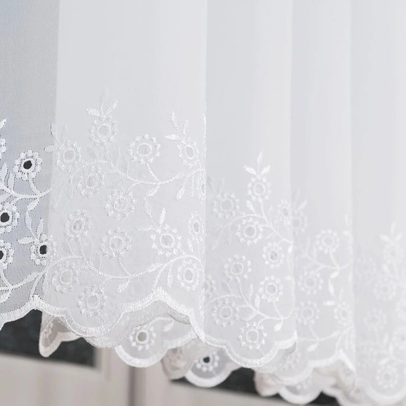 Firanka haftowana na metry 112746 / kolor biały / wysokość 160cm