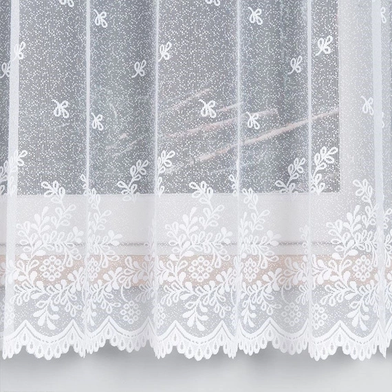 Firanka żakardowa 054160 / kolor biały / wysokość 170cm