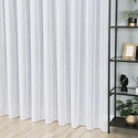 Firanka fantazyjna z pionowymi pasami 001215 / kolor biały z czarnym / wysokość 300cm