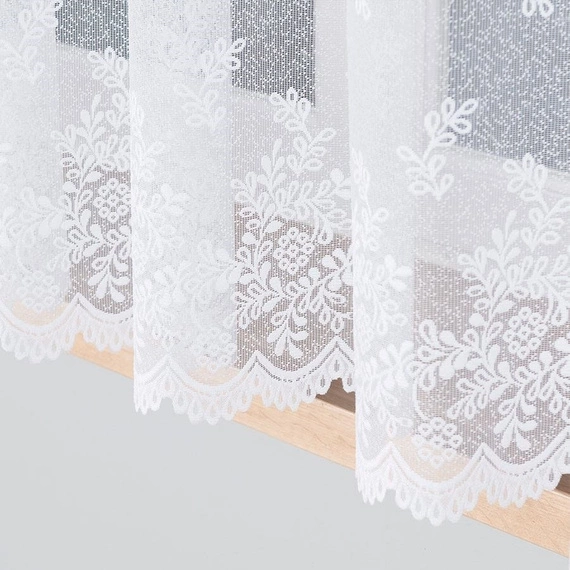 Firanka żakardowa 054160 / kolor biały / wysokość 160cm