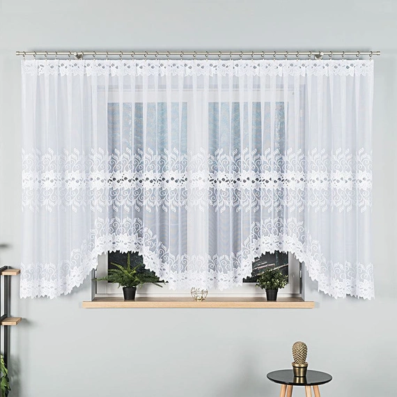 Firanka gotowa żakardowa BASTIA / 500x160cm / kolor biały