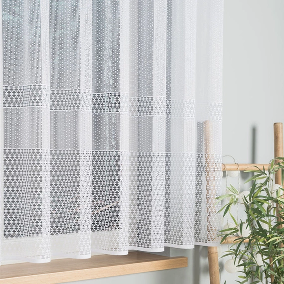 Firanka żakardowa na metry 044165 / kolor biały / wysokość 155cm