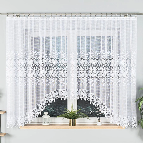 Firanka gotowa żakardowa HERNANI / 410x160cm / kolor biały