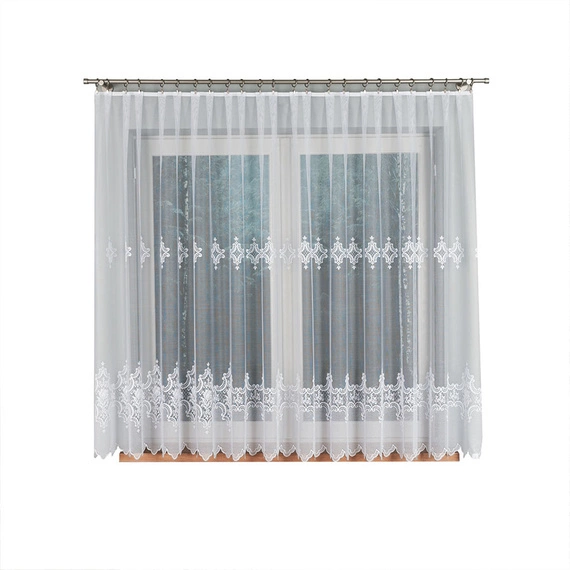 Firanka żakardowa na metry 618495 / kolor biały / wysokość 160cm