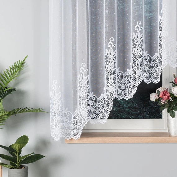 Firanka gotowa żakardowa 004304 / 300x160cm / kolor biały