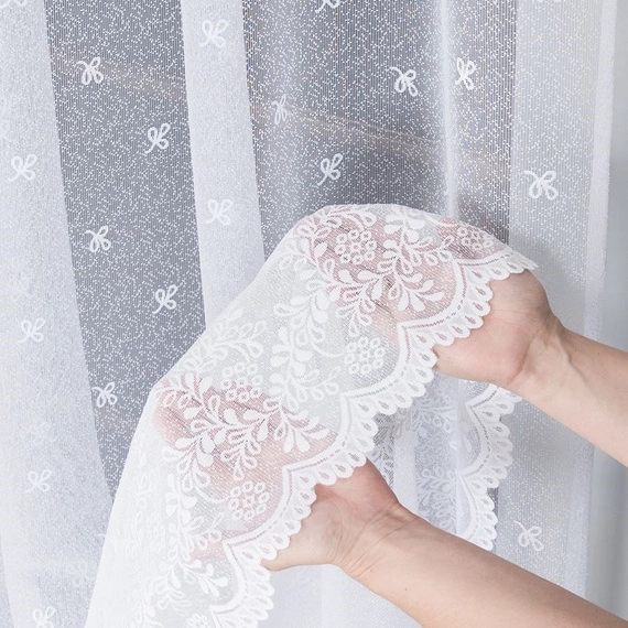 Firanka żakardowa 054160 / kolor biały / wysokość 250cm