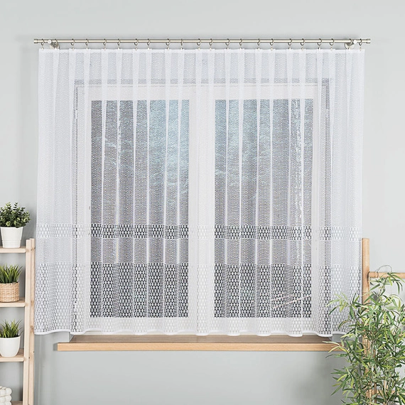 Firanka żakardowa na metry 044165 / kolor biały / wysokość 155cm