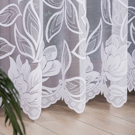 Firanka żakardowa na metry 023338 / kolor biały / kupon 230x250cm