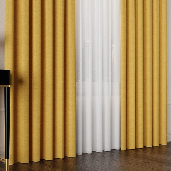 Tkanina zasłonowa IBIZA / wysokość 300cm / kolor 019 musztardowy