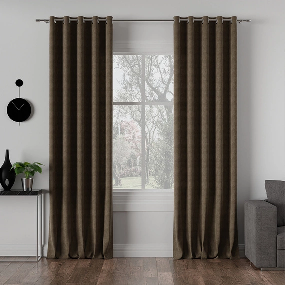 Tkanina zasłonowa MILAS / wysokość 290cm / kolor 044 (jasny brąz)