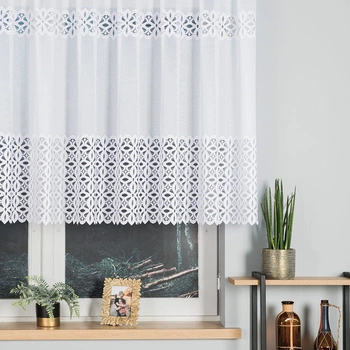 Firanka żakardowa na metry 018869 / kolor biały / kupon 100x120cm