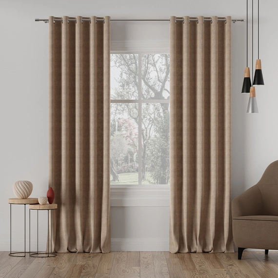 Tkanina zasłonowa MILAS / wysokość 290cm / kolor 006 (jasne kakao)