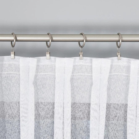 Firanka z aplikacją z wzorem pasowym 008897/ kolor biały / wysokość 280cm