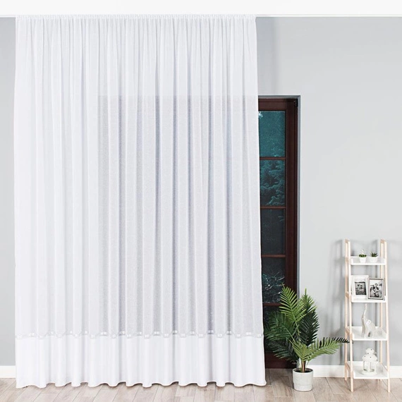 Firanka fantazyjna 000641 / kolor biały + srebrny / wysokość 330cm