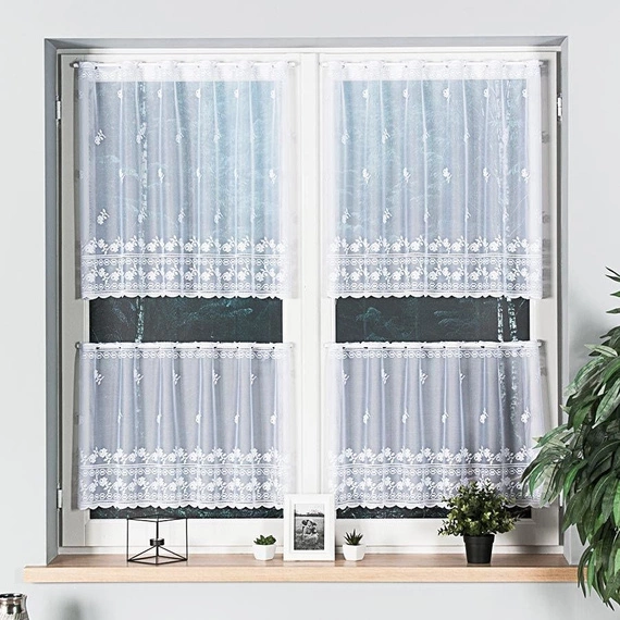 Zazdroska żakardowa 023410 / kolor biały / wysokość 70cm