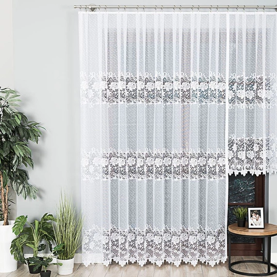 Firanka żakardowa gotowa DEMETRIA / 017480 / PROSTA / 300x250cm