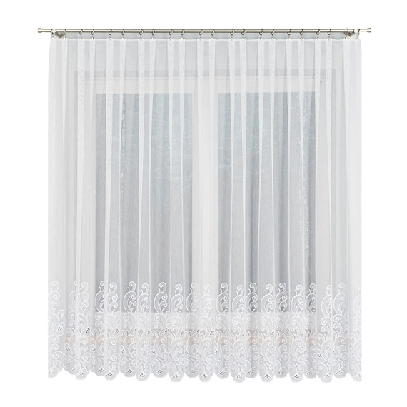 Firanka haftowana na metry 926122 / kolor biały / wysokość 180cm