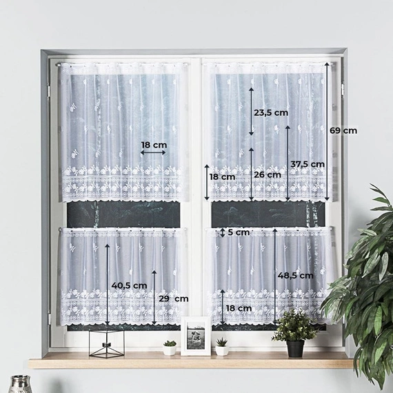 Zazdroska żakardowa 023410 / kolor biały / wysokość 70cm