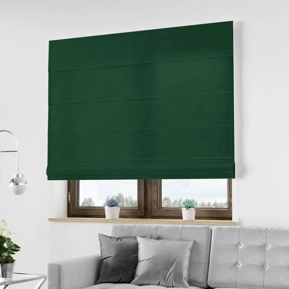 Roleta rzymska VELVET DELUXE / zielona 39 / szyta na wymiar