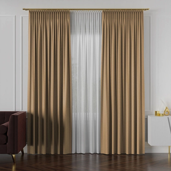 Tkanina zasłonowa na metry Lukrecja / wysokość 310cm / kolor 010 ciepły kawowy