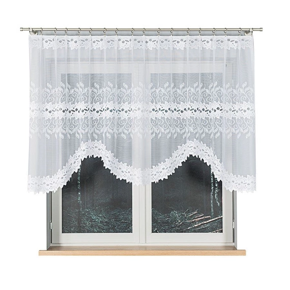 Firanka gotowa żakardowa BASTIA / 250x120cm / kolor biały