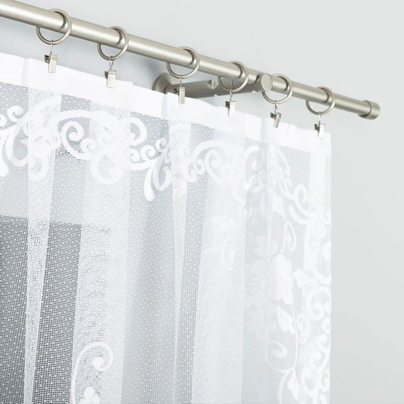 Firanka gotowa żakardowa FUKSJA / 400x160cm / kolor biały