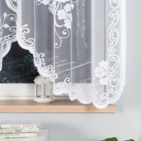 Firanka gotowa żakardowa FUKSJA / 320x160cm / kolor biały