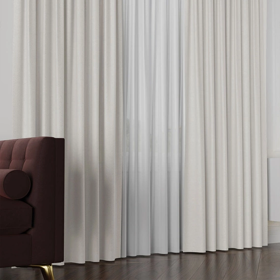 Tkanina zasłonowa na metry Lukrecja / wysokość 310cm / kolor 003 szarobeżowy